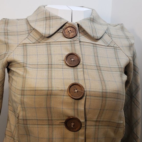 M Designer Zinc Blazer Plaid Jacket Great - Picture 6 of 10
